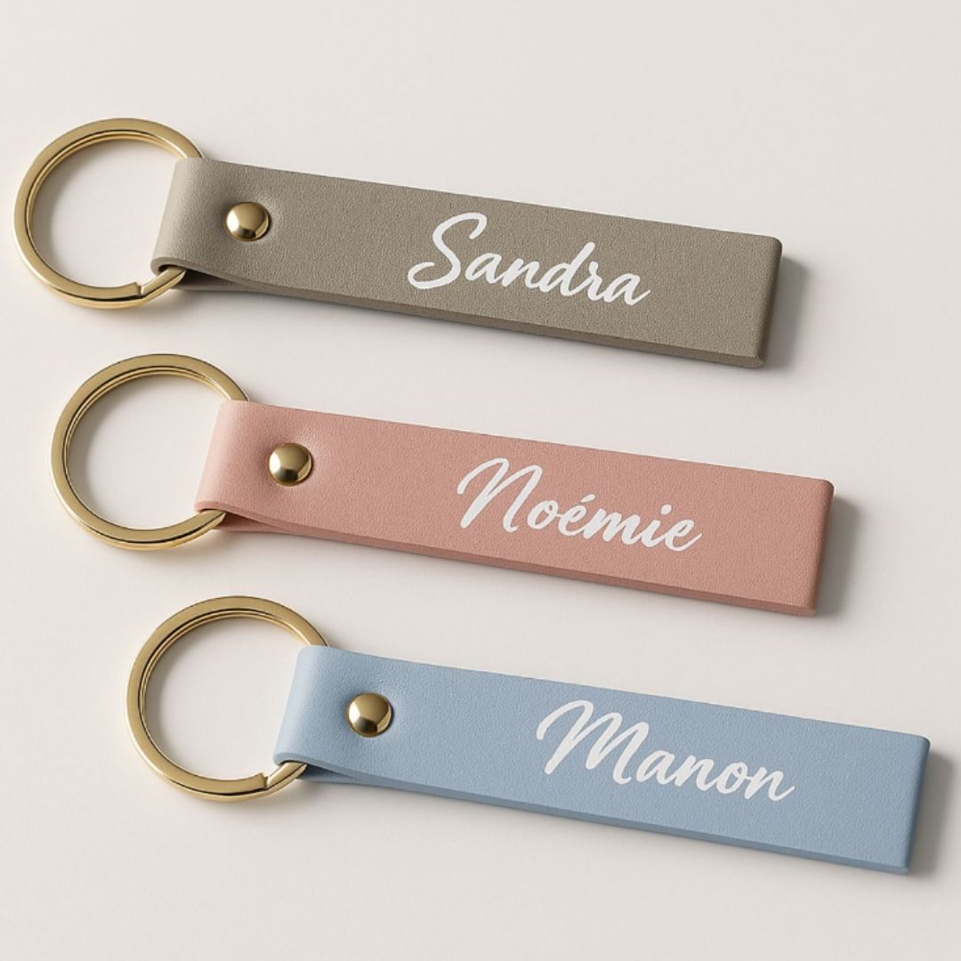 Faux Leather Keychain - Personalized