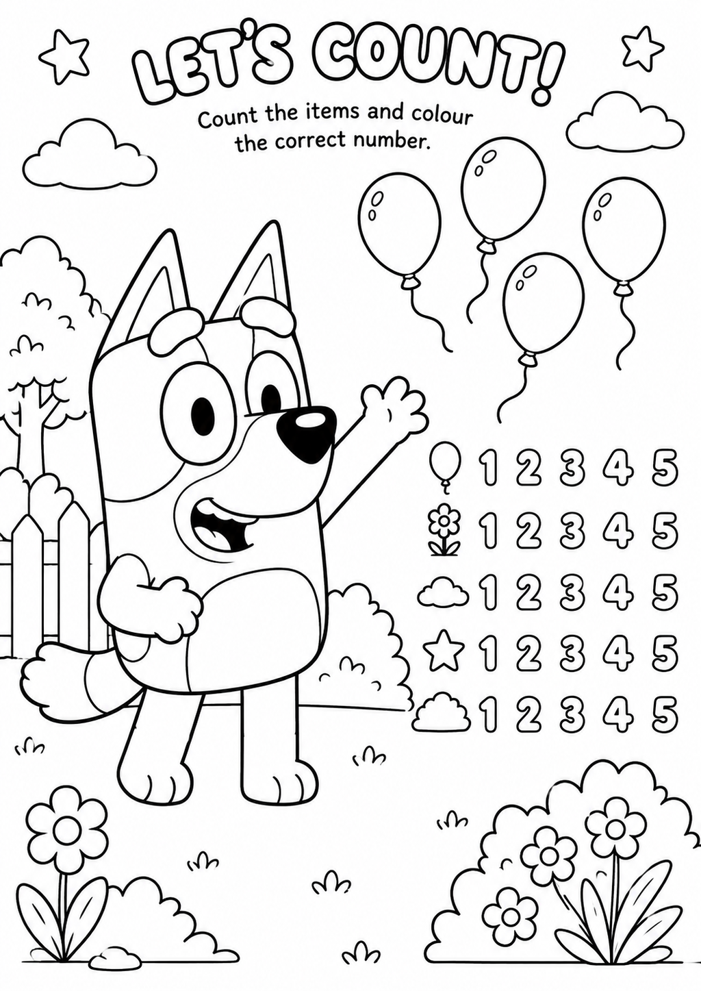 Bluey Kids Colouring Activity Party Bag