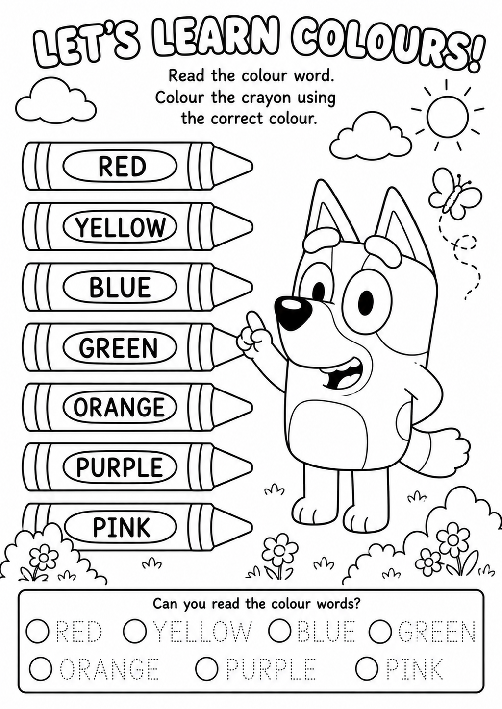 Bluey Kids Colouring Activity Party Bag