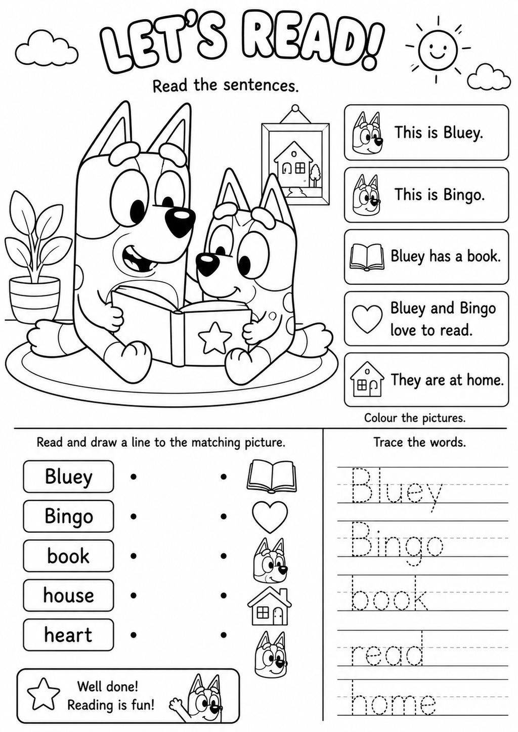 Bluey Kids Colouring Activity Party Bag