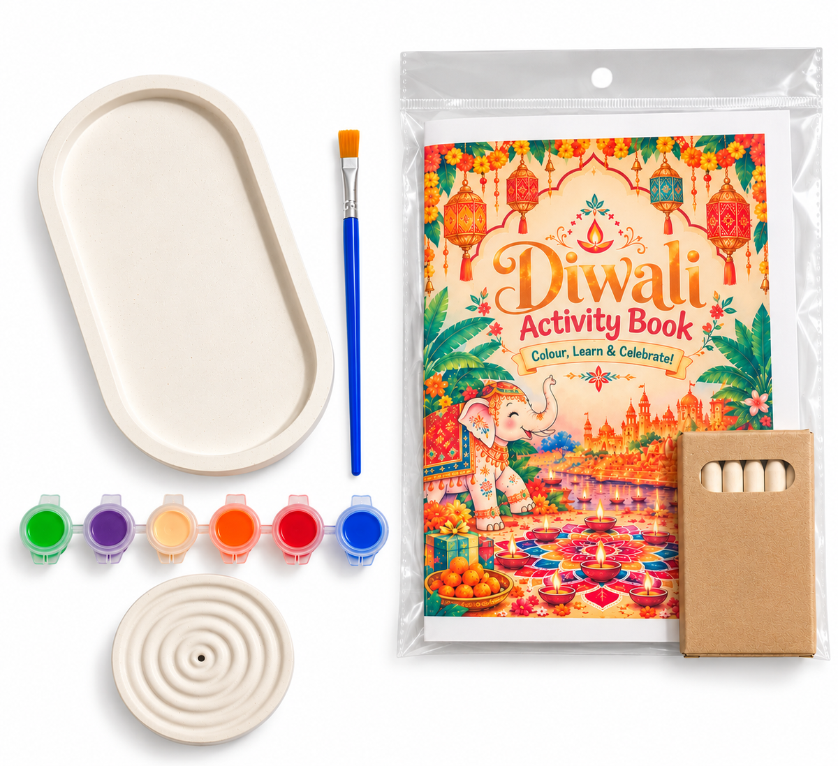 Kids’ Diwali Art Kit | Paint Your Own Incense Holder